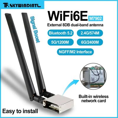 TFDP Wifi Module MT7902 Wi-Fi 6E Network Card M.2 2.4GHz/5GHz/6GHz Wireless Card Bluetooth 5.2 Motherboard B760 B350 B450 B550 B650 TFDP Wifi Module MT7902 Wi-Fi 6E Network Card M.2 2.4GHz/5GHz/6GHz Wireless Card Bluetooth 5.2 Motherboard B760 B350 B450 B550 B650