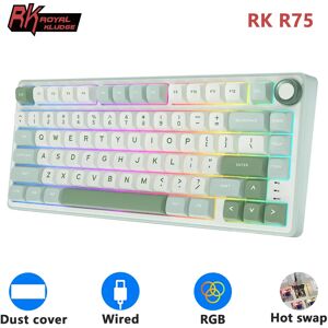 RK Royal Kludge R75 Gasket Wired Mechanical Keyboard 80 Keys RGB Backlit Hot-swappable Spanish Gamer Keyboard MDA PBT Keycaps RK Royal Kludge R75 Gasket Wired Mechanical Keyboard 80 Keys RGB Backlit Hot-swappable Spanish Gamer Keyboard MDA PBT Keycaps