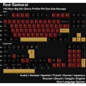 Jaycomia GMK Red Samurai Keycaps Korean Spanish Pbt Cherry Profile 143 Keys French German Arabic Russian Japanese For mechanical keyboard Jaycomia GMK Red Samurai Keycaps Korean Spanish Pbt Cherry Profile 143 Keys French German Arabic Russian Japanese For mechanical keyboard