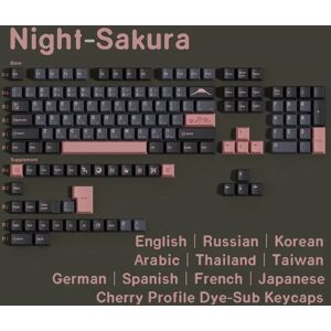 Jaycomia Night Sakura Pbt Keycaps Cherry Profile Japanese Korean Russian German Spanish Arabic French Big Set Key Caps For Mx Switches Jaycomia Night Sakura Pbt Keycaps Cherry Profile Japanese Korean Russian German Spanish Arabic French Big Set Key Caps For Mx Switches
