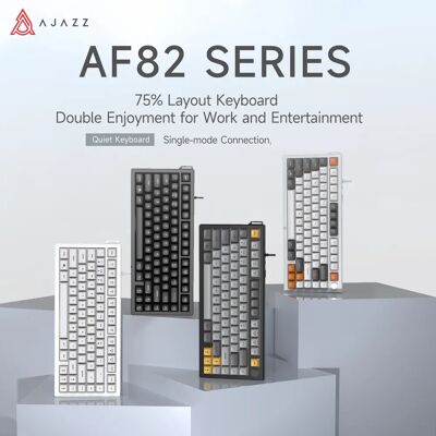 AJAZZ AF82 75% Wired Membrane Keyboard, Silent, Plug-and-Play, Multi-Color, for PC Laptop Office AJAZZ AF82 75% Wired Membrane Keyboard, Silent, Plug-and-Play, Multi-Color, for PC Laptop Office