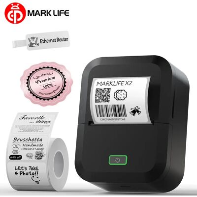 Marklife X2 Portable Thermal Printer Mini Pocket Printer Mobile Wireless Adhesive Sticker Labeling Machine Similar as B1 B21 Marklife X2 Portable Thermal Printer Mini Pocket Printer Mobile Wireless Adhesive Sticker Labeling Machine Similar as B1 B21