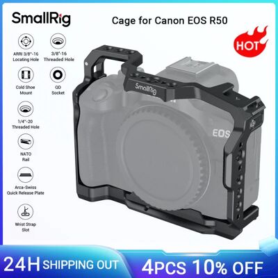 SmallRig Camera Cage for Canon EOS R50 Arca Swiss Quick-Release Plate For DJI RS2/RSC2/RS 3 Pro Gimbal & Tripod W Cold Shoe 4214 SmallRig Camera Cage for Canon EOS R50 Arca Swiss Quick-Release Plate For DJI RS2/RSC2/RS 3 Pro Gimbal & Tripod W Cold Shoe 4214