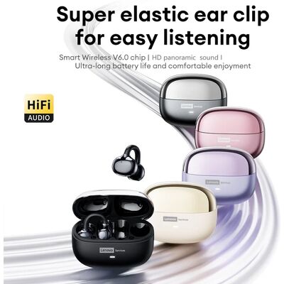 Lenovo LE302 Wireless Bluetooth 6.0 Ear Clip Headphones HIFI Sound 25H Battery Life Sports Earphones Noise Reduction Headset Lenovo LE302 Wireless Bluetooth 6.0 Ear Clip Headphones HIFI Sound 25H Battery Life Sports Earphones Noise Reduction Headset