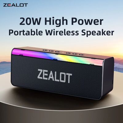 Zealot-S72 Portable Bluetooth-Compatible Speakers, Bass with Subwoofer, Wireless Sound Box, Waterproof TWS Boombox, 3000mAh, 20W Zealot-S72 Portable Bluetooth-Compatible Speakers, Bass with Subwoofer, Wireless Sound Box, Waterproof TWS Boombox, 3000mAh, 20W