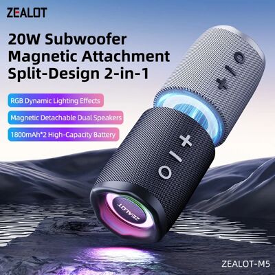 ZEALOT-M5 Magnetic Bluetooth Speaker 2-in-1 Power on Couplet Mini Speaker Macaron Color Dual Channel Speaker,Micro SD Card ZEALOT-M5 Magnetic Bluetooth Speaker 2-in-1 Power on Couplet Mini Speaker Macaron Color Dual Channel Speaker,Micro SD Card