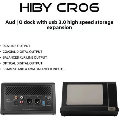 NONE HiBy CR06 HiFi Digital Audio Player Dock For DAPs Home Audio Headphone System Desktop Amplification 4 Outputs 3.5/4.4mm Input NONE HiBy CR06 HiFi Digital Audio Player Dock For DAPs Home Audio Headphone System Desktop Amplification 4 Outputs 3.5/4.4mm Input