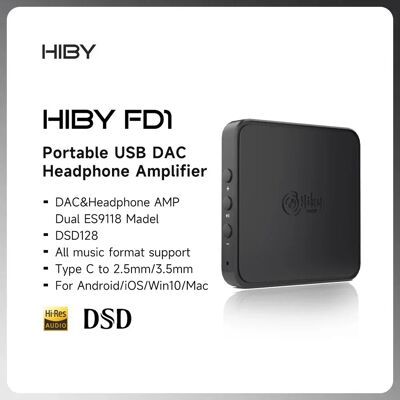 HiBy FD1 Type C USB DAC Headphone Amplifier Decoder HiFi Audio DSD128 MQA For Music Player MP3 Win10 Android iOS Mac Sound Card HiBy FD1 Type C USB DAC Headphone Amplifier Decoder HiFi Audio DSD128 MQA For Music Player MP3 Win10 Android iOS Mac Sound Card