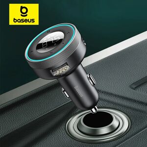 Baseus Car FM Transmitter 5.0 Bluetooth Car Charger Music Adapter 3.4A Dual USB MP3 Player Radio Handsfree Audio FM Modulato Baseus Car FM Transmitter 5.0 Bluetooth Car Charger Music Adapter 3.4A Dual USB MP3 Player Radio Handsfree Audio FM Modulato