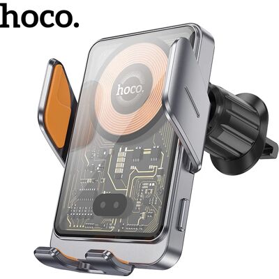 Hoco Gray Wireless Car Charger & Holder - 15W HW7 Hoco Gray Wireless Car Charger & Holder - 15W HW7