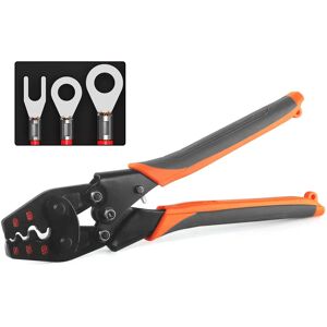 WOZOBUY Non Insulated Terminal Crimper, AWG 22-6 Ratchet Wire Crimper Tool for Battery Cable Terminal, Copper Butt Connector WOZOBUY Non Insulated Terminal Crimper, AWG 22-6 Ratchet Wire Crimper Tool for Battery Cable Terminal, Copper Butt Connector