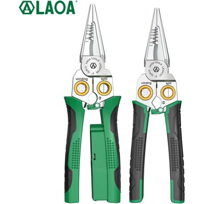 LAOA 8-in-1 Multifunctional Stainless Steel Electrician's Pliers with Stylus Stripping, Crimping, Winding and Cutting Pliers LAOA 8-in-1 Multifunctional Stainless Steel Electrician's Pliers with Stylus Stripping, Crimping, Winding and Cutting Pliers