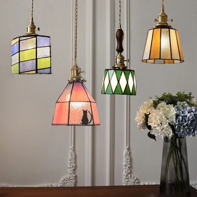 Ramalho Retro Colorfull Tiffany Pendant Lights Restaurant Creative Hanging Lamp Living Room Ceiling Lamp Chandeliers Simple Bedside Loft Ramalho Retro Colorfull Tiffany Pendant Lights Restaurant Creative Hanging Lamp Living Room Ceiling Lamp Chandeliers Simple Bedside Loft
