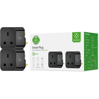 Woox R6130 3120W Wifi Smart Plug for Appliances Remote Control Via App and Voice Assistant Real-Time Monitoring of Electrical Consumption Daily/Weekly Programmer Overload Protection and Child Safety Woox R6130 3120W Wifi Smart Plug for Appliances Remote Control Via App and Voice Assistant Real-Time Monitoring of Electrical Consumption Daily/Weekly Programmer Overload Protection and Child Safety