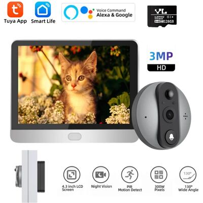 ESK Smart Life Wireless Security Home Video Doorbell Camera Wifi 2.4G 1080P Ring Bell Door Peephole Intercom Video With Screen ESK Smart Life Wireless Security Home Video Doorbell Camera Wifi 2.4G 1080P Ring Bell Door Peephole Intercom Video With Screen