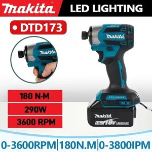 For Makita Battery DTD173 1800RPM Cordless Impact Driver Power Tool 180N.m Brushless Motor Electric Drill Wood/Bolt/T-Mode For Makita Battery DTD173 1800RPM Cordless Impact Driver Power Tool 180N.m Brushless Motor Electric Drill Wood/Bolt/T-Mode