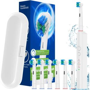 NONE Smart Electric Toothbrush - 6 Heads, 3 Modes & 2 Min Timer, Rechargeable Powered Toothbrushes Compatible with Oral B Brush Head NONE Smart Electric Toothbrush - 6 Heads, 3 Modes & 2 Min Timer, Rechargeable Powered Toothbrushes Compatible with Oral B Brush Head
