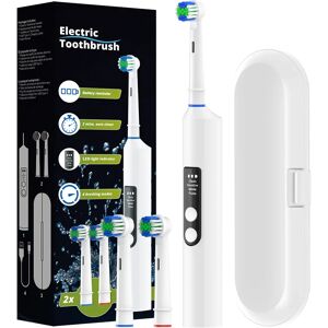 NONE Rotating Electric Toothbrush with 4 Cleaning Modes and Smart Timer, Rechargeable Toothbrush Compatible with Oral B Brush Heads NONE Rotating Electric Toothbrush with 4 Cleaning Modes and Smart Timer, Rechargeable Toothbrush Compatible with Oral B Brush Heads