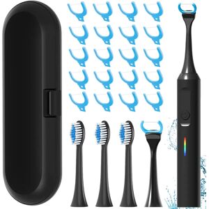NONE Sonic Electric Toothbrush Set - 20 Floss Picks Heads, 3 Modes and 2 Min Smart Timer, Compatible with Philips Sonicare Brush Head NONE Sonic Electric Toothbrush Set - 20 Floss Picks Heads, 3 Modes and 2 Min Smart Timer, Compatible with Philips Sonicare Brush Head