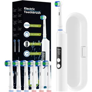 NONE Smart Rotating Electric Toothbrush, 4 Modes Rechargeable Rotary Toothbrush with 6 Heads, Compatible with Oral B Replacement Head NONE Smart Rotating Electric Toothbrush, 4 Modes Rechargeable Rotary Toothbrush with 6 Heads, Compatible with Oral B Replacement Head