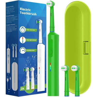 NONE Rotating Electric Toothbrush, Intelligent Rechargeable Rotary Rotation Toothbrush Compatible with Oral B Replacement Brush Heads NONE Rotating Electric Toothbrush, Intelligent Rechargeable Rotary Rotation Toothbrush Compatible with Oral B Replacement Brush Heads