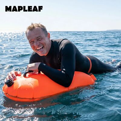 NONE MAPLEAF Safety Swim Buoy Double Airbag Tow Float 17kg Buoyancy Open Water Waterproof Storage Bag Beach Water Sports NONE MAPLEAF Safety Swim Buoy Double Airbag Tow Float 17kg Buoyancy Open Water Waterproof Storage Bag Beach Water Sports