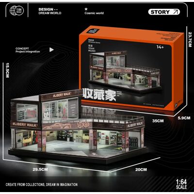 Collector 1:64 LBWK Modification Shop Miniature Car Model Storage and Display Scene Suitable for Car Collection Collector 1:64 LBWK Modification Shop Miniature Car Model Storage and Display Scene Suitable for Car Collection