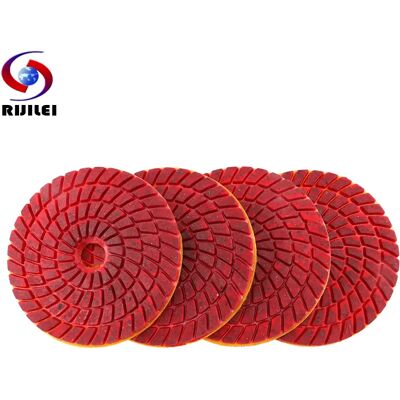 RIJILEI 4PCS Super 4 Inch Polishing Pads Stone Wet Polishing Pad For Granite Marble Concrete Floor 100mm Grinding Discs RIJILEI 4PCS Super 4 Inch Polishing Pads Stone Wet Polishing Pad For Granite Marble Concrete Floor 100mm Grinding Discs