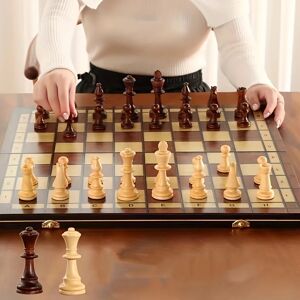 NONE 44cm/ 17.3inWooden folding chess set felt game board inside store adult gift family game board NONE 44cm/ 17.3inWooden folding chess set felt game board inside store adult gift family game board