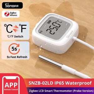 SONOFF SNZB-02LD IP65 Zigbee LCD Smart Thermometer With Probe Detect Pool Bathtub Fridge Freezer Liquid Temperature Measurement SONOFF SNZB-02LD IP65 Zigbee LCD Smart Thermometer With Probe Detect Pool Bathtub Fridge Freezer Liquid Temperature Measurement