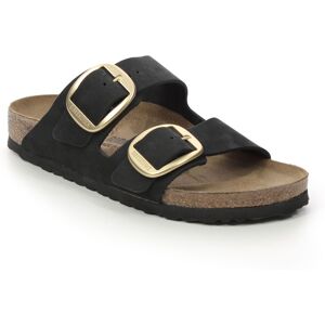 Birkenstock Arizona Big Buckle Black Womens Slide Sandals 102329030 in a Plain Nubuck Leather in Size 40 Birkenstock Arizona Big Buckle Black Womens Slide Sandals 102329030 in a Plain Nubuck Leather in Size 40