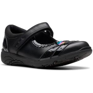 Clarks Relda Spark Mj Black leather Kids girls school shoes 7831-45E in a Plain Leather in Size 13.5 Clarks Relda Spark Mj Black leather Kids girls school shoes 7831-45E in a Plain Leather in Size 13.5