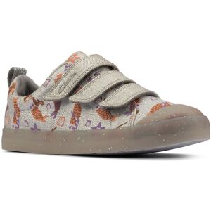 Clarks Foxing Print K Silver Kids girls trainers 5836-37G in a Plain Canvas in Size 12 Clarks Foxing Print K Silver Kids girls trainers 5836-37G in a Plain Canvas in Size 12