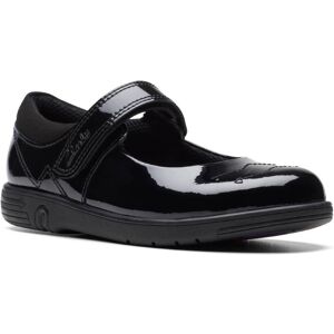 Clarks Jazzy Jig K Mary Jane Black patent Kids girls school shoes 7530-86F in a Plain Leather in Size 12.5 Clarks Jazzy Jig K Mary Jane Black patent Kids girls school shoes 7530-86F in a Plain Leather in Size 12.5