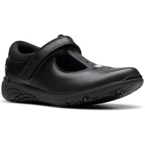 Clarks Relda Gem T Bar Black leather Kids girls school shoes 7831-66F in a Plain Leather in Size 13 Clarks Relda Gem T Bar Black leather Kids girls school shoes 7831-66F in a Plain Leather in Size 13