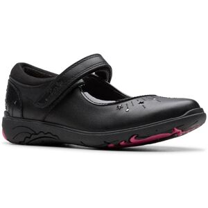 Clarks Relda Wish Mj Black leather Kids girls school shoes 8216-26F in a Plain Leather in Size 12.5 Clarks Relda Wish Mj Black leather Kids girls school shoes 8216-26F in a Plain Leather in Size 12.5