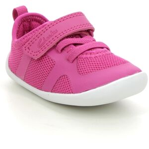 Clarks Roamer Flux T Pink Kids girls first and baby shoes 6631-16F in a Plain Textile in Size 4.5 Clarks Roamer Flux T Pink Kids girls first and baby shoes 6631-16F in a Plain Textile in Size 4.5