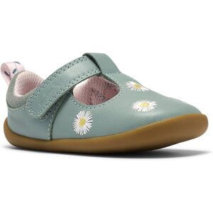 Clarks Roamerflora T Sage Leather Kids girls first and baby shoes 8676-36F in a Plain Leather in Size 3 Clarks Roamerflora T Sage Leather Kids girls first and baby shoes 8676-36F in a Plain Leather in Size 3