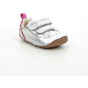 Clarks Tiny Sky T Silver Kids girls first and baby shoes 6238-86F in a Plain Leather in Size 5 Clarks Tiny Sky T Silver Kids girls first and baby shoes 6238-86F in a Plain Leather in Size 5