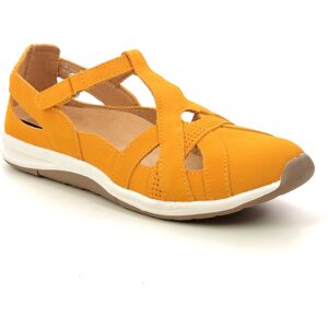 Free Spirit (Earth Spirit) Paige Yellow Suede Womens Closed Toe Sandals 41017-08 in a Plain Suede Leather in Size 4 Free Spirit (Earth Spirit) Paige Yellow Suede Womens Closed Toe Sandals 41017-08 in a Plain Suede Leather in Size 4