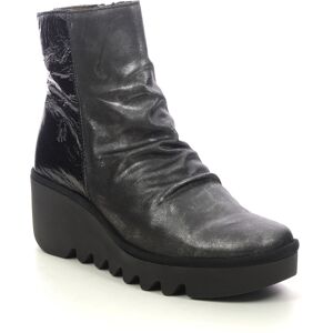Fly London Baan Blu Bagu Silver Glitz Womens Wedge Boots P501538-006 in a Plain Leather in Size 39 Fly London Baan Blu Bagu Silver Glitz Womens Wedge Boots P501538-006 in a Plain Leather in Size 39