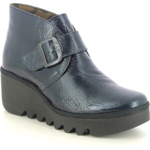 Fly London Birt Blu Navy patent Womens Wedge Boots P501397-008 in a Plain Leather in Size 40 Fly London Birt Blu Navy patent Womens Wedge Boots P501397-008 in a Plain Leather in Size 40