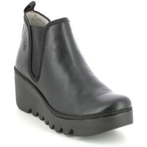 Fly London Byne Blu Black leather Womens Wedge Boots P501349-024 in a Plain Leather in Size 41 Fly London Byne Blu Black leather Womens Wedge Boots P501349-024 in a Plain Leather in Size 41