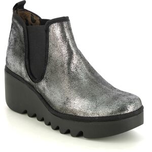 Fly London Byne Blu Silver Glitz Womens Wedge Boots P501349-017 in a Plain Leather in Size 38 Fly London Byne Blu Silver Glitz Womens Wedge Boots P501349-017 in a Plain Leather in Size 38