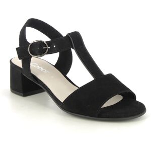 Gabor Mead Massala Black Suede Womens Heeled Sandals 61.773.17 in a Plain Leather in Size 4 Gabor Mead Massala Black Suede Womens Heeled Sandals 61.773.17 in a Plain Leather in Size 4
