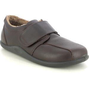Hotter Unwind Vel Brown leather Mens Riptape Shoes 4131-21 in a Plain Leather in Size 10 Hotter Unwind Vel Brown leather Mens Riptape Shoes 4131-21 in a Plain Leather in Size 10