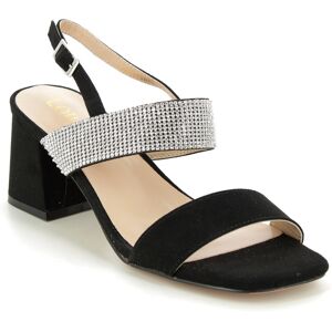 Lotus Elisena Amy Black Womens Heeled Sandals in a Plain Textile in Size 6 Lotus Elisena Amy Black Womens Heeled Sandals in a Plain Textile in Size 6