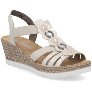 Rieker 619B2-60 Light Gold Womens Wedge Sandals in a Plain Synthetic in Size 39 Rieker 619B2-60 Light Gold Womens Wedge Sandals in a Plain Synthetic in Size 39