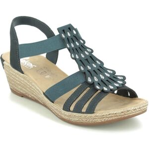 Rieker 62436-14 Navy Womens Wedge Sandals in a Plain Man-made in Size 41 Rieker 62436-14 Navy Womens Wedge Sandals in a Plain Man-made in Size 41