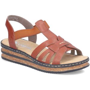 Rieker 62918-22 Tan Womens Wedge Sandals in a Plain Man-made in Size 38 Rieker 62918-22 Tan Womens Wedge Sandals in a Plain Man-made in Size 38